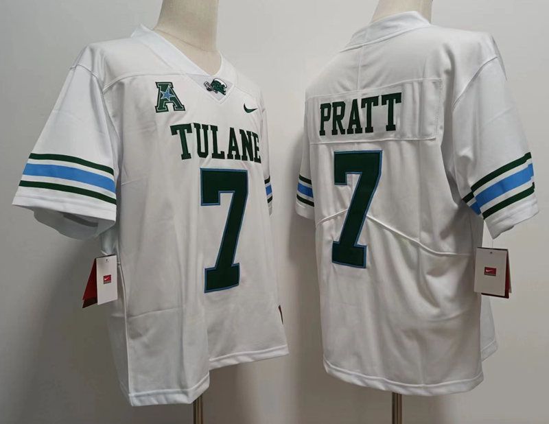 Men #7 Pratt White Nike 2025 NCAA Jersey->more ncaa teams->NCAA Jersey